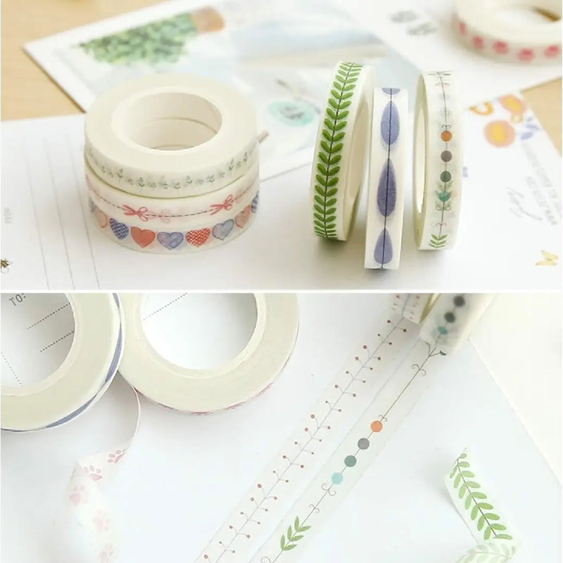 Multi-Patterned Washi Tape 5 Rolls Collection Set