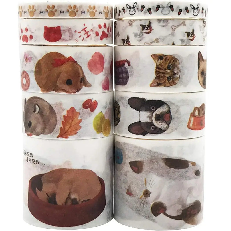 Pet Lover’s Washi Tape 10 Rolls of Decorative Collection Set