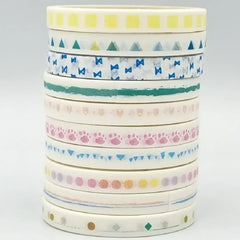 Pastel Dreamy Washi Tape Collection 10 Rolls Set