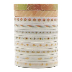 Multi-Colored Washi Tape Collection 10 Rolls Set