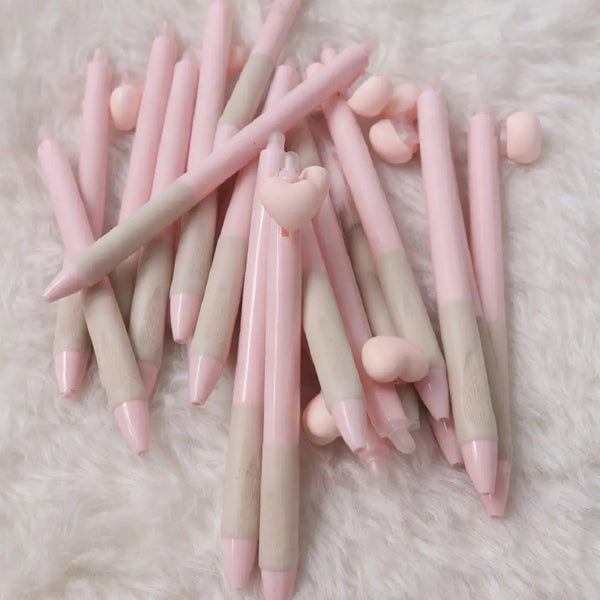 Aesthetic Pastel Pink Heart Gel Soft Grip Pens