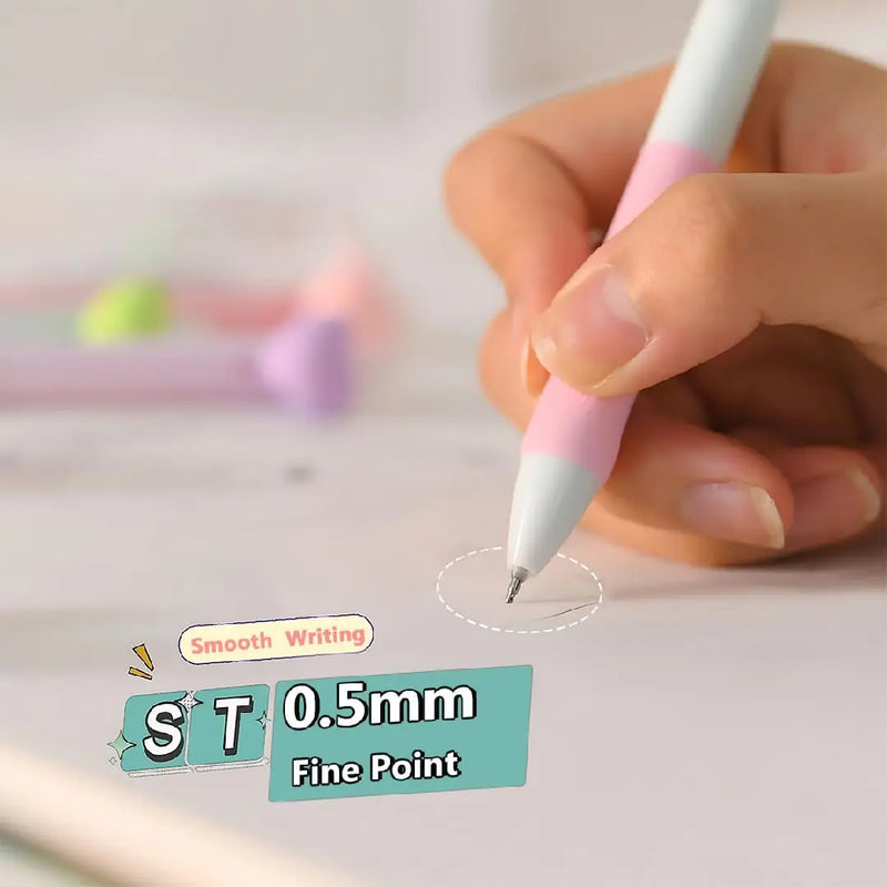 Aesthetic Pastel Blue Heart Gel Soft Grip Pens