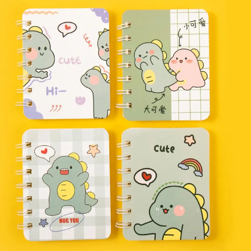 Funny Dino Illustration- Aesthetic A7 Mini Spiral Notepad
