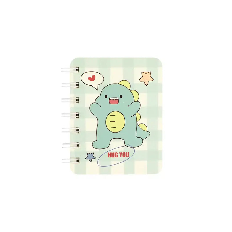 Funny Dino Illustration- Aesthetic A7 Mini Spiral Notepad