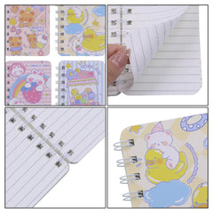 Cute Bear Illustration- Aesthetic A7 Mini Spiral Notepad