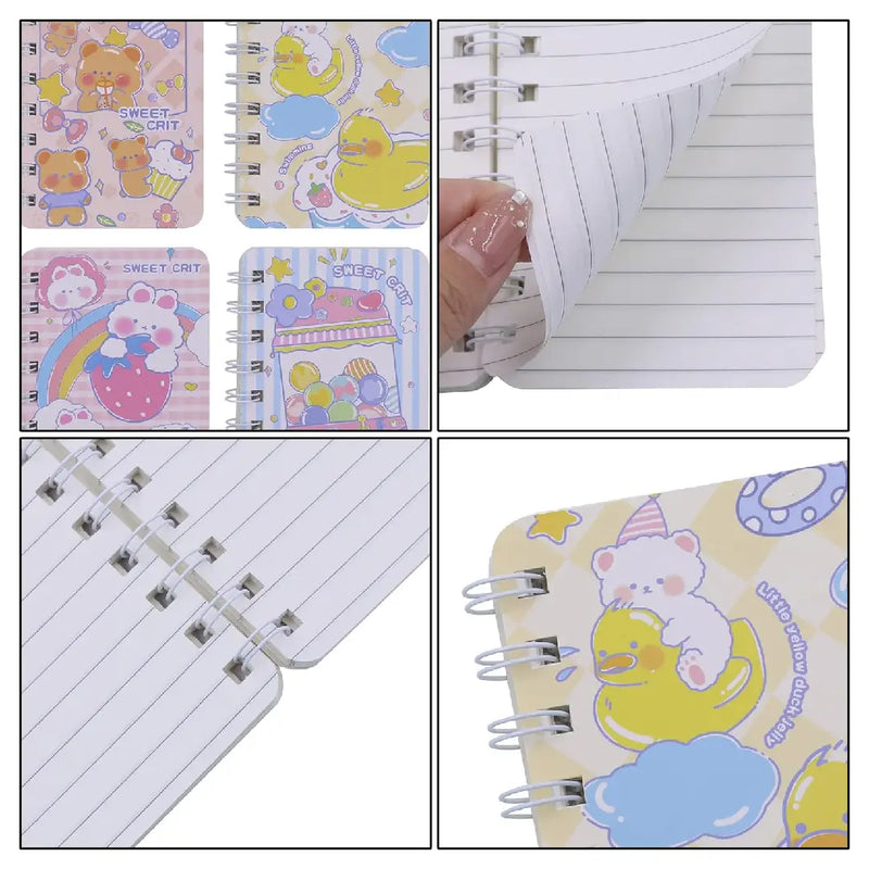 Cute Bear Illustration- Aesthetic A7 Mini Spiral Notepad