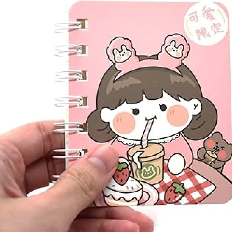 Cute Chibi Character  Illustration- Aesthetic A7 Mini Spiral Notepad