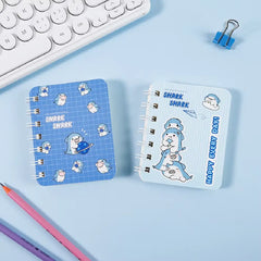 Kawaii Shark Character Illustration- Aesthetic A7 Mini Spiral Notepad