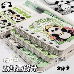 Cute Panda Illustration- Aesthetic A7 Mini Spiral Notepad