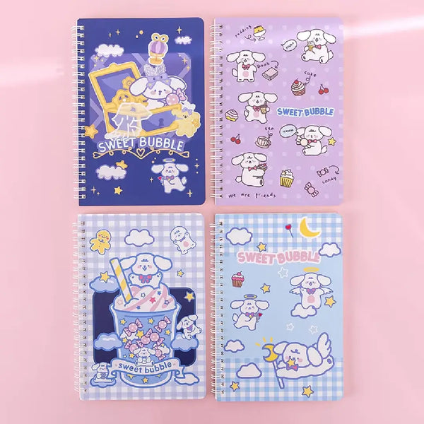 Sweet Bubble Illustration - Aesthetic Cover A5 Spiral Notebook