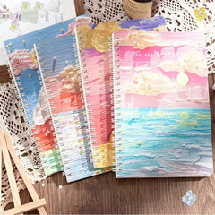 Galaxy Whispers Illustration - Aesthetic Cover A5 Spiral Notebook