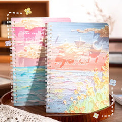 Galaxy Whispers Illustration - Aesthetic Cover A5 Spiral Notebook