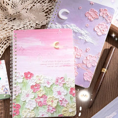 3D Pastel Garden Illustration - Aesthetic Cover A5 Spiral Notebook