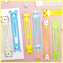 Kawaii Animal Clip-On Rulers – 2-in-1 Bookmark & 15cm Measuring Tool