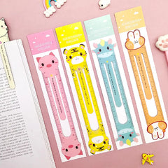 Kawaii Animal Clip-On Rulers – 2-in-1 Bookmark & 15cm Measuring Tool