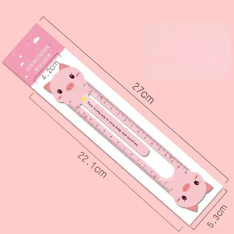 Kawaii Animal Clip-On Rulers – 2-in-1 Bookmark & 15cm Measuring Tool
