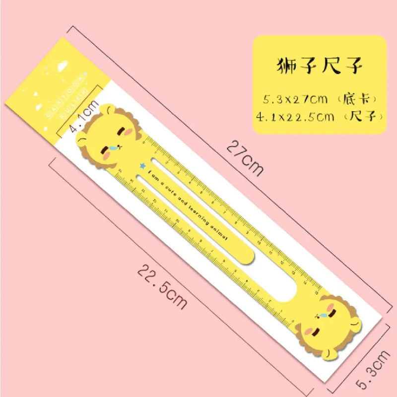 Kawaii Animal Clip-On Rulers – 2-in-1 Bookmark & 15cm Measuring Tool