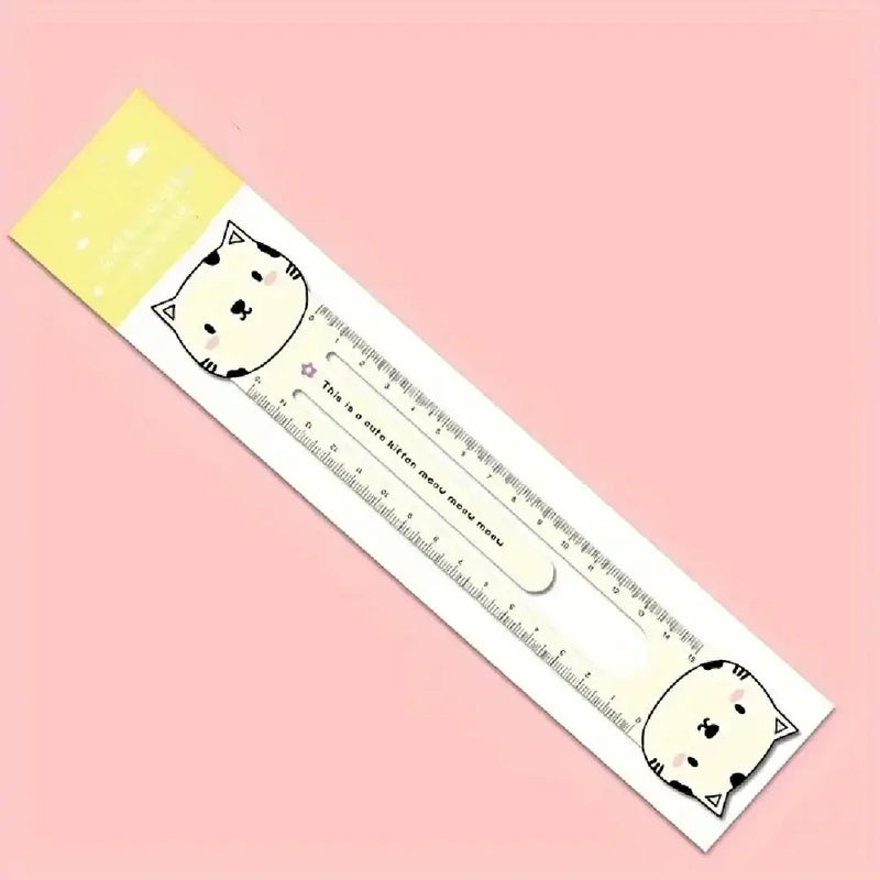 Kawaii Animal Clip-On Rulers – 2-in-1 Bookmark & 15cm Measuring Tool