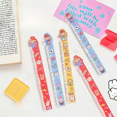 Cute Character Illustrations with 15cm Clear Acrylic Ruler
