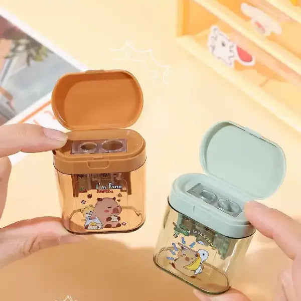 Kawaii Capybara Pencil Sharpener with Two-Hole