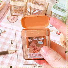 Kawaii Capybara Pencil Sharpener with Two-Hole
