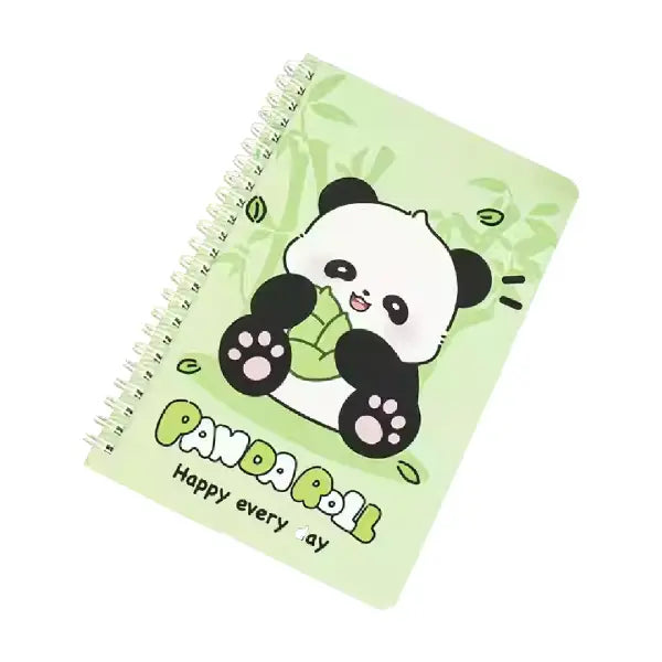 Cute Panda Illustration - Aesthetic Cover A5 Spiral Notebook
