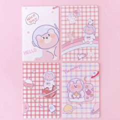 Cute Space Bear Illustration - Aesthetic Cover A5 Notebook
