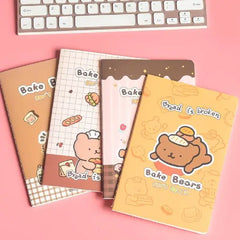 Bake Bears Illustration - Aesthetic Cover A5 Notebook