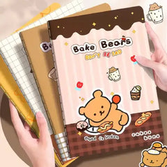 Bake Bears Illustration - Aesthetic Cover A5 Notebook