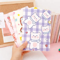 Cute Bear Illustration - Aesthetic Cover A5 Notebook