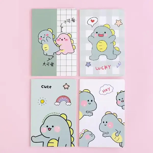 Funny Dino Illustration - Aesthetic Cover A5 Notebook