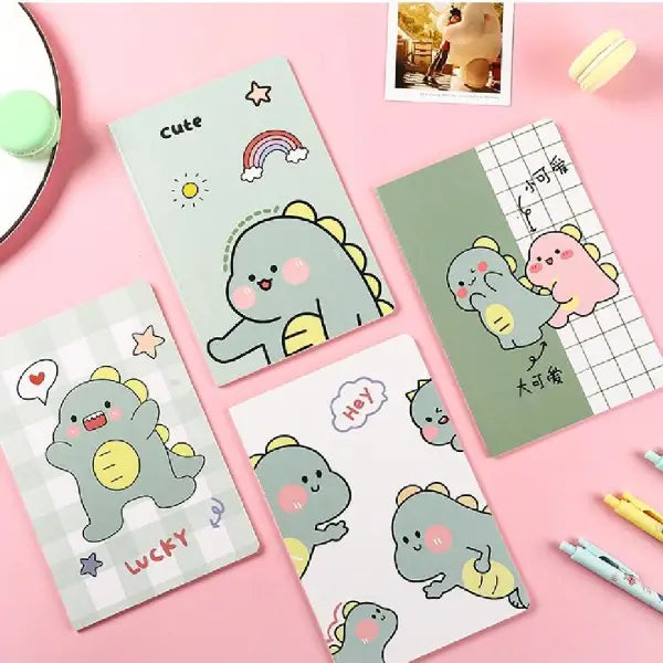 Funny Dino Illustration - Aesthetic Cover A5 Notebook