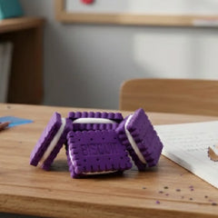 Purple Cream Biscuit Eraser Sweet Dessert Design