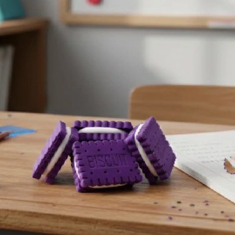Purple Cream Biscuit Eraser Sweet Dessert Design