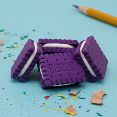 Purple Cream Biscuit Eraser Sweet Dessert Design