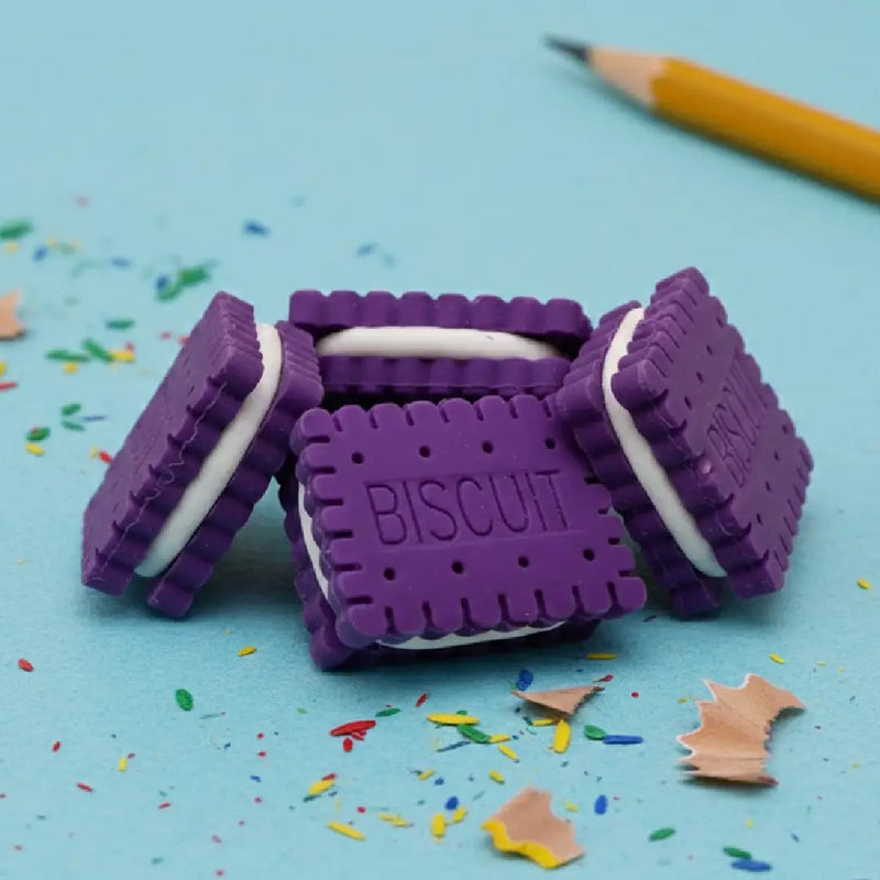 Purple Cream Biscuit Eraser Sweet Dessert Design