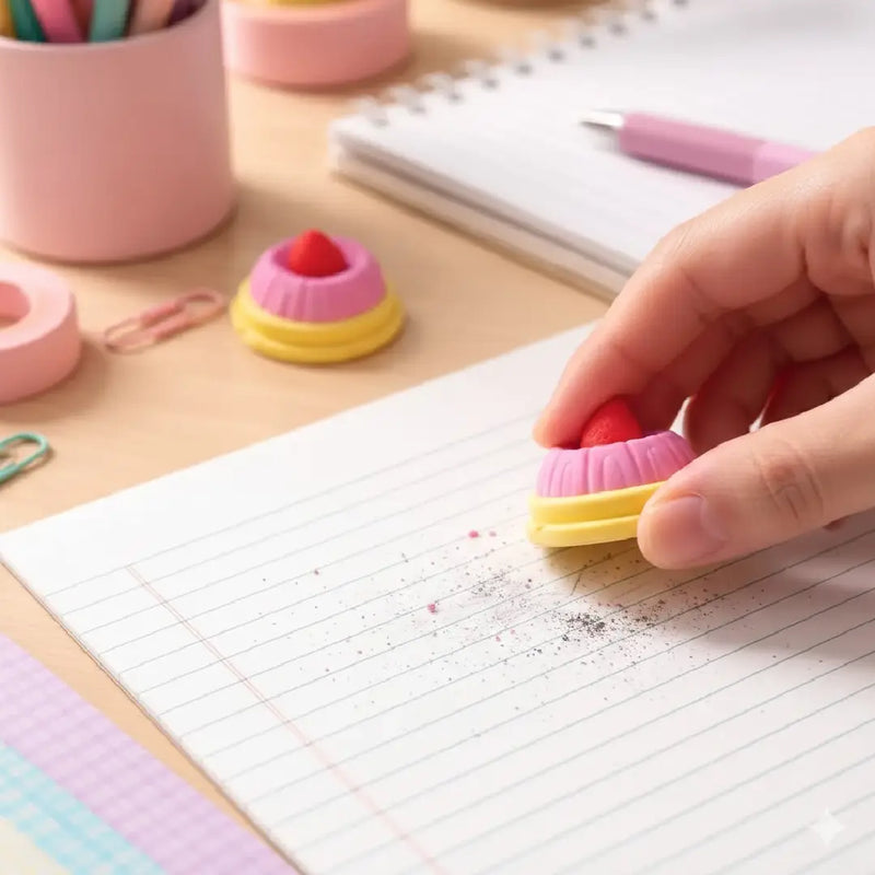 Miniature Strawberry Cupcake Eraser Adorable School Supplies
