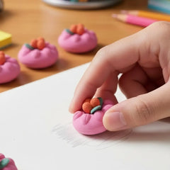 Kawaii Dessert Erasers - Cute Pink Pastry Pencil Erasers