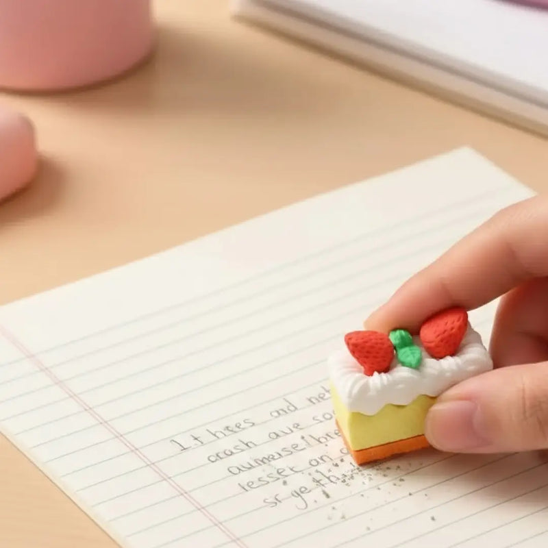 Strawberry Cream Cake Eraser Cute Mini Design
