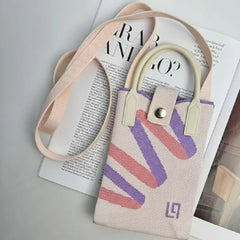 Kawaii Mini Canvas Crossbody Bag – Aesthetic Phone Purse with Cute Graphic Prints
