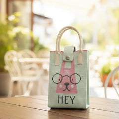 Kawaii Mini Canvas Crossbody Bag – Aesthetic Phone Purse with Cute Graphic Prints