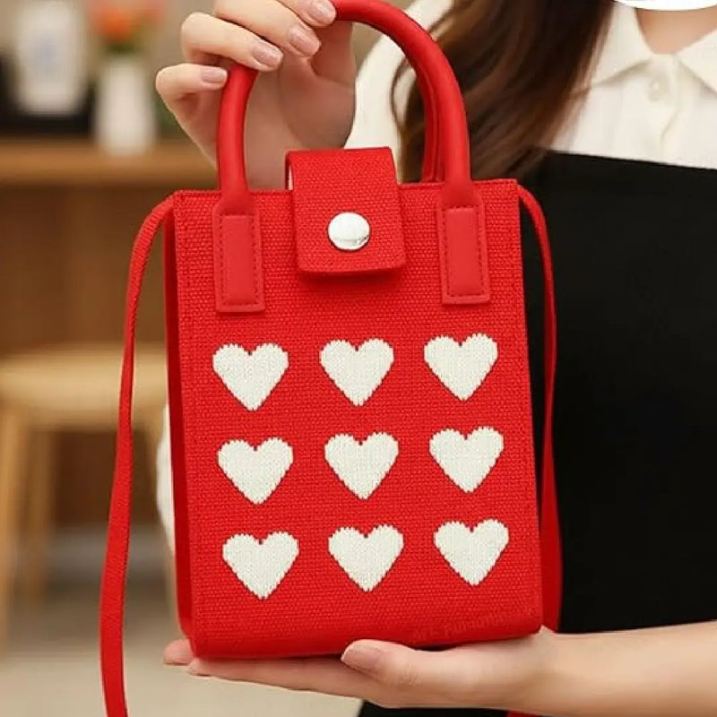 Kawaii Mini Canvas Crossbody Bag – Aesthetic Phone Purse with Cute Graphic Prints