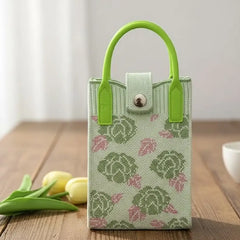 Kawaii Mini Canvas Crossbody Bag – Aesthetic Phone Purse with Cute Graphic Prints