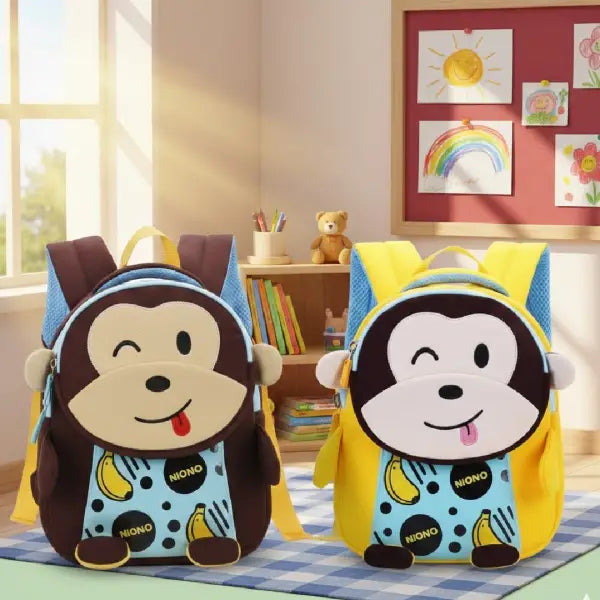 Lightweight Smiling Monkey Kids Bag Fun Daily Backpack