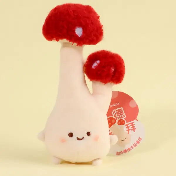Soft Mushroom 3-in-1 Plush Pen With Bag Charm Plush Toy