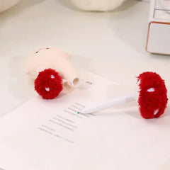 Soft Mushroom 3-in-1 Plush Pen With Bag Charm Plush Toy