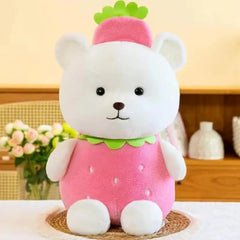 Teddy Bear Stuffed Plush Toy with Strawberry & Avocado Figure 35cm