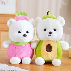 Teddy Bear Stuffed Plush Toy with Strawberry & Avocado Figure 35cm