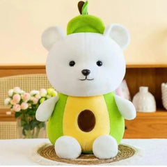 Teddy Bear Stuffed Plush Toy with Strawberry & Avocado Figure 35cm