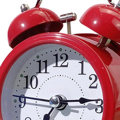 Vintage-Style Red Twin Bell Alarm Clock Loud Alarm & Built-in Backlight